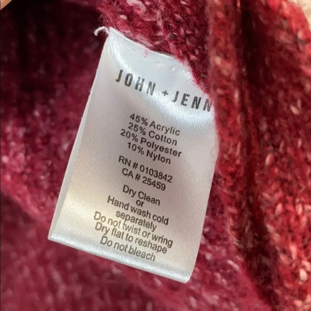 John + Jenn Maroon Side Lace Up Sweater